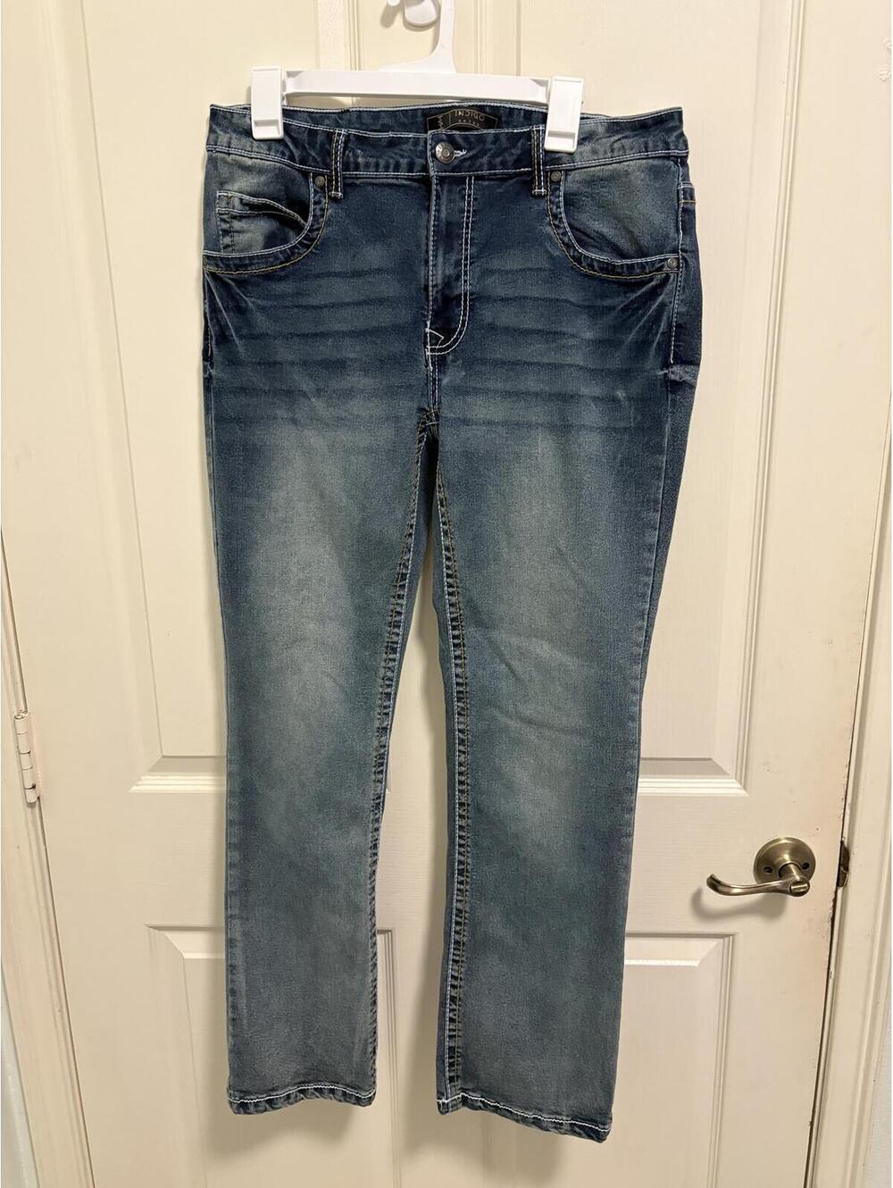 Indigo Skins Men's Blue Denim Jeans 34W 32L